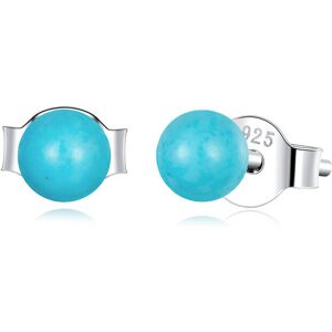 Unbranded 925 Sterling Silver Turquoise Stud Earrings - Small Ball Ear Studs for Women - E Unbranded 925 Sterling Silver Turquoise Stud Earrings - Small Ball Ear Studs for Women - E