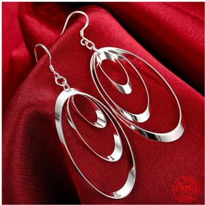 Unbranded 925 Sterling Silver Three Circle Long Tassel Drop Earrings For Women Engagement Unbranded 925 Sterling Silver Three Circle Long Tassel Drop Earrings For Women Engagement