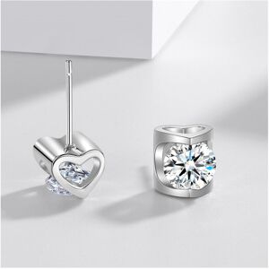 Unbranded 1ct Diamond Stud Earrings Real Pure Solid 925 Sterling Silver Jewelry Female Ear Unbranded 1ct Diamond Stud Earrings Real Pure Solid 925 Sterling Silver Jewelry Female Ear