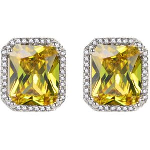 Unbranded 3 Carats Square Yellow Crystal Citrine Diamonds Gemstones Stud Earrings for Wome Unbranded 3 Carats Square Yellow Crystal Citrine Diamonds Gemstones Stud Earrings for Wome