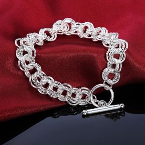 Unbranded Pure 925 Sterling Silver Bracelets Classic circle chain for Women men Wedding Je Unbranded Pure 925 Sterling Silver Bracelets Classic circle chain for Women men Wedding Je