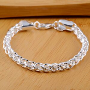 Unbranded 925 Sterling Silver Bracelet Fishbone Bracelet Woman & Men's Jewelry Gift Unbranded 925 Sterling Silver Bracelet Fishbone Bracelet Woman & Men's Jewelry Gift