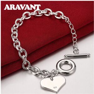 Unbranded Women Bracelets 925 Silver Toggle Clasp Heart Bracelet For Women Silver 925 Jewe Unbranded Women Bracelets 925 Silver Toggle Clasp Heart Bracelet For Women Silver 925 Jewe