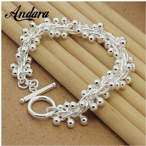 Unbranded Women Sterling 925 Silver Jewelry 925 Solid Silver Grape Bead Charm Chain Bracel Unbranded Women Sterling 925 Silver Jewelry 925 Solid Silver Grape Bead Charm Chain Bracel