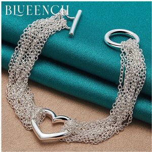 Unbranded 925 Sterling Silver Love Pendant Multilayer Chain OT Buckle Bracelet Suitable fo Unbranded 925 Sterling Silver Love Pendant Multilayer Chain OT Buckle Bracelet Suitable fo