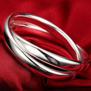 Unbranded Pure 925 Sterling Silver Two Round Circle Bracelets Bangles Women Men Jewelry Gi Unbranded Pure 925 Sterling Silver Two Round Circle Bracelets Bangles Women Men Jewelry Gi