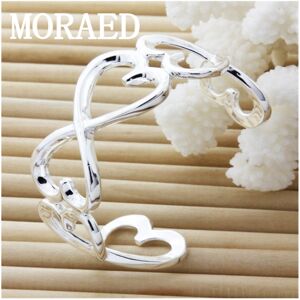 Unbranded 925 Sterling Silver Jewelry Large Heart Bracelet Women Bangle Wedding Engagement Unbranded 925 Sterling Silver Jewelry Large Heart Bracelet Women Bangle Wedding Engagement