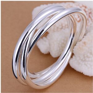 Unbranded 925 Sterling Silver Bracelet Bangles Women Three Lines Smooth High Solid Bracele Unbranded 925 Sterling Silver Bracelet Bangles Women Three Lines Smooth High Solid Bracele