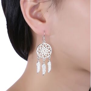 Unbranded Fine 925 Sterling Silver fine Dream catcher feathers earrings for woman party we Unbranded Fine 925 Sterling Silver fine Dream catcher feathers earrings for woman party we