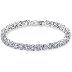 Unbranded (White-17cm-Rose Gold Color) 925 Sterling Silver 5mm Cubic Zirconia Tennis Cryst Unbranded (White-17cm-Rose Gold Color) 925 Sterling Silver 5mm Cubic Zirconia Tennis Cryst