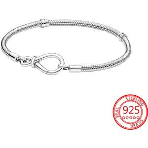 Unbranded 925 Sterling Silver Moments Infinity Knot Bracelet - Snake Chain for Charms Brac Unbranded 925 Sterling Silver Moments Infinity Knot Bracelet - Snake Chain for Charms Brac