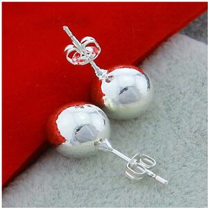 Unbranded 925 Sterling Silver 8mm/10mm Round Circle Solid Ball Bead Stud Earring Woman Wed Unbranded 925 Sterling Silver 8mm/10mm Round Circle Solid Ball Bead Stud Earring Woman Wed
