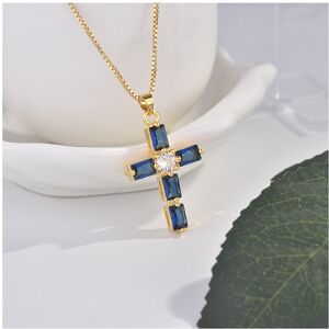 Unbranded Real Solid 18k Yellow Cross Pendant Necklace for Men and Women Sapphire Pendant Unbranded Real Solid 18k Yellow Cross Pendant Necklace for Men and Women Sapphire Pendant