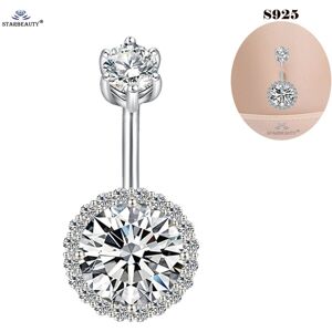 Unbranded (1.6x6mm Navel Bar White-S925 Silver Round Rhodium ) 925 Sterling Silver Belly P Unbranded (1.6x6mm Navel Bar White-S925 Silver Round Rhodium ) 925 Sterling Silver Belly P