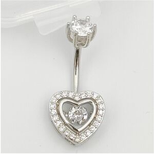 Unbranded 925 sterling silver heart cubic zircon belly button ring Summer body jewelry for Unbranded 925 sterling silver heart cubic zircon belly button ring Summer body jewelry for