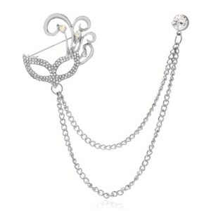 Unbranded Fox Mask Brooch Crystal Tassel Chain Lapel Pins Creative Alloy Chain Collar Pin Unbranded Fox Mask Brooch Crystal Tassel Chain Lapel Pins Creative Alloy Chain Collar Pin