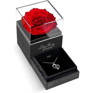 Unbranded I Love You Necklace with Red Rose - Eternal Preserved Rose Jewelry, Romantic Gif Unbranded I Love You Necklace with Red Rose - Eternal Preserved Rose Jewelry, Romantic Gif