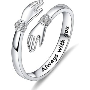 Unbranded S925 Sterling Silver Hug Ring For Women Teen Girls, Adjustable Ring Jewelry Moth Unbranded S925 Sterling Silver Hug Ring For Women Teen Girls, Adjustable Ring Jewelry Moth