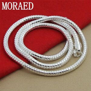Unbranded 925 Sterling Solid Silver 4mm 20/24 Inch Snake Chain Necklace For Woman Man Wedd Unbranded 925 Sterling Solid Silver 4mm 20/24 Inch Snake Chain Necklace For Woman Man Wedd