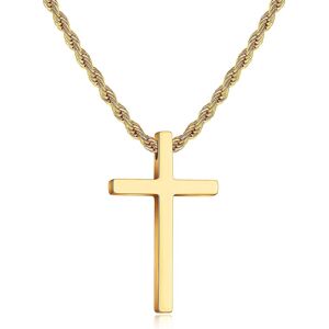 Unbranded (Gold, 16 Inches) Cross Necklace For Men,stainless Steel Black Silver Gold Cross Unbranded (Gold, 16 Inches) Cross Necklace For Men,stainless Steel Black Silver Gold Cross