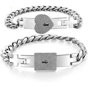 Unbranded 2 Pack Stainless Steel Lover Love Lock Bracelet With Key Lock Bracelet Kit Coupl Unbranded 2 Pack Stainless Steel Lover Love Lock Bracelet With Key Lock Bracelet Kit Coupl