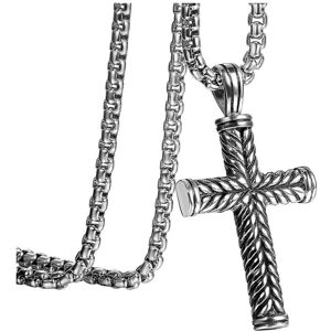 Unbranded Boniskiss Silver Cross Pendant Necklace With Link Chain For Male And Women Punk Unbranded Boniskiss Silver Cross Pendant Necklace With Link Chain For Male And Women Punk