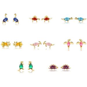 Unbranded 925 Sterling Silver 8 pair/Set Small Dinosaur Series Stud Earrings for Women Col Unbranded 925 Sterling Silver 8 pair/Set Small Dinosaur Series Stud Earrings for Women Col