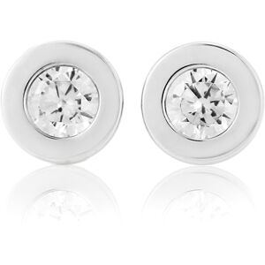 Jewelco London Ladies 9ct White Gold Cubic Zirconia Donut Ring Stud Earrings 6mm Jewelco London Ladies 9ct White Gold Cubic Zirconia Donut Ring Stud Earrings 6mm