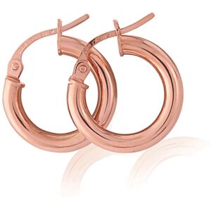Jewelco London Ladies 9ct Pink Rose Gold 2.5mm Gauge Plain Hoop Earrings - 15mm Jewelco London Ladies 9ct Pink Rose Gold 2.5mm Gauge Plain Hoop Earrings - 15mm