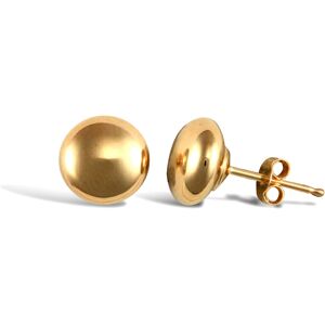 Jewelco London Ladies 9ct Yellow Gold Button Pebble Stud Earrings, 7mm - JES309 Jewelco London Ladies 9ct Yellow Gold Button Pebble Stud Earrings, 7mm - JES309
