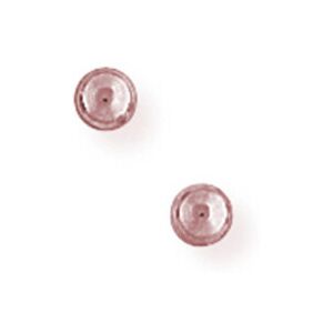 Jewelco London Ladies 9ct Pink Rose Gold 3D Round Bead Ball Stud Earrings - 3mm Jewelco London Ladies 9ct Pink Rose Gold 3D Round Bead Ball Stud Earrings - 3mm