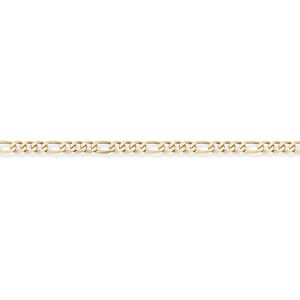 Jewelco London 9ct Yellow Gold - Premium Quality 3+1 Figaro Pendant Chain Neckla Jewelco London 9ct Yellow Gold - Premium Quality 3+1 Figaro Pendant Chain Neckla