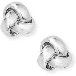Jewelco London Ladies 18ct White Gold Trilogy Love Knot Stud Earrings - 9mm - EG Jewelco London Ladies 18ct White Gold Trilogy Love Knot Stud Earrings - 9mm - EG