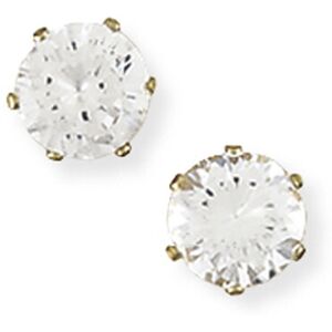 Jewelco London Ladies 9ct Yellow Gold Cubic Zirconia 6 Claw Stud Earrings - 8mm Jewelco London Ladies 9ct Yellow Gold Cubic Zirconia 6 Claw Stud Earrings - 8mm