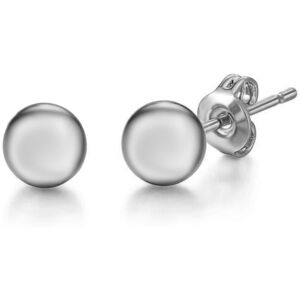 Jewelco London Ladies 18ct White Gold Spherical Bead Ball Stud Earrings - 4mm - Jewelco London Ladies 18ct White Gold Spherical Bead Ball Stud Earrings - 4mm -