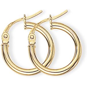 Jewelco London Ladies 9ct Yellow Gold 2mm Gauge Plain Polish Hoop Earrings 14mm Jewelco London Ladies 9ct Yellow Gold 2mm Gauge Plain Polish Hoop Earrings 14mm