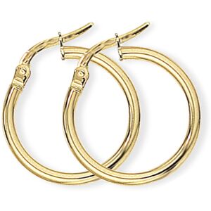 Jewelco London Ladies 9ct Yellow Gold 2mm Gauge Plain Polish Hoop Earrings 18mm Jewelco London Ladies 9ct Yellow Gold 2mm Gauge Plain Polish Hoop Earrings 18mm