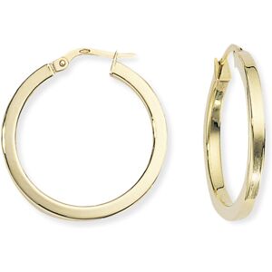 Jewelco London Ladies 9ct Yellow Gold 2.5mm Gauge Square Tube Round Hoop Earring Jewelco London Ladies 9ct Yellow Gold 2.5mm Gauge Square Tube Round Hoop Earring