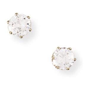 Jewelco London Ladies 9ct Yellow Gold Cubic Zirconia 6 Claw Stud Earrings - 4mm Jewelco London Ladies 9ct Yellow Gold Cubic Zirconia 6 Claw Stud Earrings - 4mm