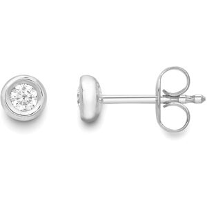 Jewelco London 18ct White Gold Diamond Rubover Solitaire Stud Earrings 5mm 0.16c Jewelco London 18ct White Gold Diamond Rubover Solitaire Stud Earrings 5mm 0.16c