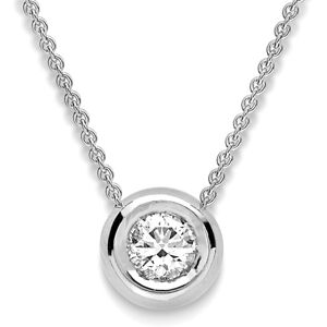 Jewelco London 18ct White Gold Diamond Donut Solitaire Slider Necklace 0.9mm 18" Jewelco London 18ct White Gold Diamond Donut Solitaire Slider Necklace 0.9mm 18"