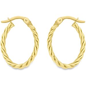 Jewelco London 9ct Yellow Gold Cable Twist Oval Hoop Earrings - ERNR02800 Jewelco London 9ct Yellow Gold Cable Twist Oval Hoop Earrings - ERNR02800