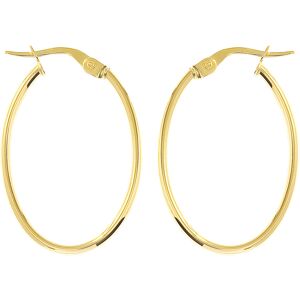 Jewelco London Ladies 9ct Yellow Gold Plain Polished Oval Slim Hoop Earrings 19m Jewelco London Ladies 9ct Yellow Gold Plain Polished Oval Slim Hoop Earrings 19m