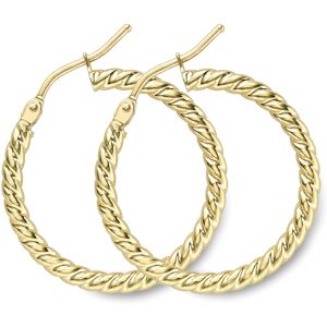 Jewelco London 9ct Yellow Gold Candy Rope Twist Hoop Earrings 25mm - ERNR02523 Jewelco London 9ct Yellow Gold Candy Rope Twist Hoop Earrings 25mm - ERNR02523