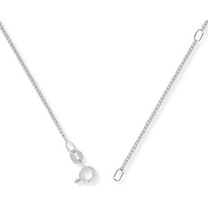 Jewelco London 18ct White Gold Tight-Linked Classic Curb Pendant Chain Necklace Jewelco London 18ct White Gold Tight-Linked Classic Curb Pendant Chain Necklace