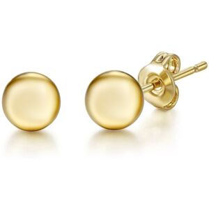 Jewelco London Ladies 18ct Yellow Gold 3D Round Bead Ball Studs Earrings - 6mm - Jewelco London Ladies 18ct Yellow Gold 3D Round Bead Ball Studs Earrings - 6mm -
