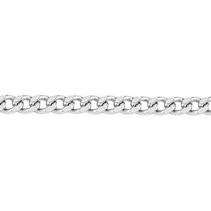 (18) Jewelco London Rhodium Plated Sterling Silver Fine Curb Pendant Chain Neckl (18) Jewelco London Rhodium Plated Sterling Silver Fine Curb Pendant Chain Neckl