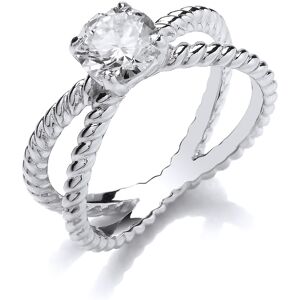 (P) Jewelco London Ladies Rhodium Plated Sterling Silver Cubic zirconia Split Ro (P) Jewelco London Ladies Rhodium Plated Sterling Silver Cubic zirconia Split Ro