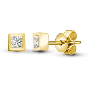Jewelco London Solid 18ct Yellow Gold Rub Over Set Princess G VS 0.4ct Diamond S Jewelco London Solid 18ct Yellow Gold Rub Over Set Princess G VS 0.4ct Diamond S