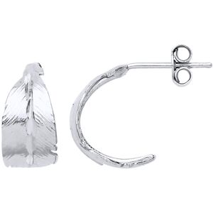Jewelco London Ladies Sterling Silver Angel Feather Huggie Drop Hoop Earrings 14 Jewelco London Ladies Sterling Silver Angel Feather Huggie Drop Hoop Earrings 14